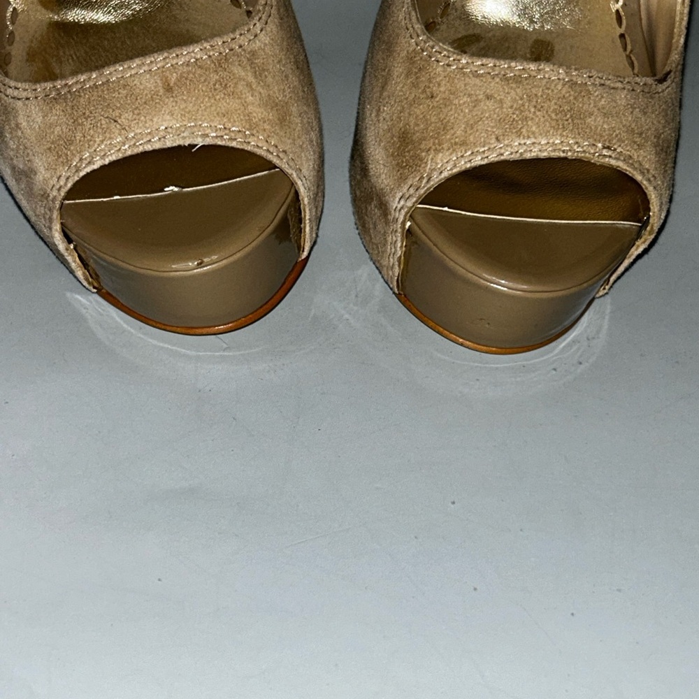 NWOT Bebe heeled faux suede PU platform sandals - Picture 4 of 8